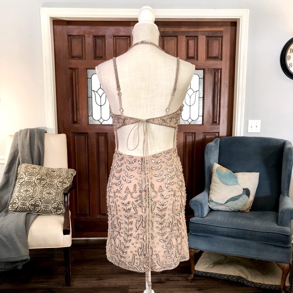 Sz 4 Dusty Rose Sherri Hill Cocktail - Picture 3 of 9